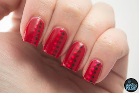nails, nail art, nail polish, polish, red, jelly, hey darling polish, the never ending pile challenge, dots