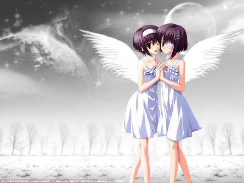 cute anime twin. cute anime twin. Angel Twins.