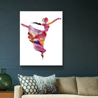 Watercolour Ballerina Silhouette by artist illustrator Irina Sztukowski