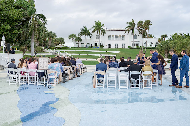 Wedding Ceremony outside the Mansion at Tuckahoe Jensen Beach FL Wedding Venue