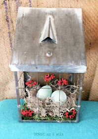 Combining Metal and Natural Elements to Create a Spring Arrangement via http://deniseonawhim.blogspot.com