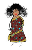 Stickgirl figure dressed in an Indian sari.