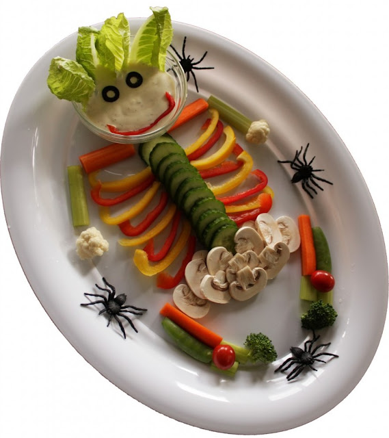 Halloween veggie skeleton