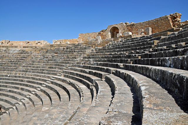 The Ancient Roman Theatre at Dougga,Tunisia
