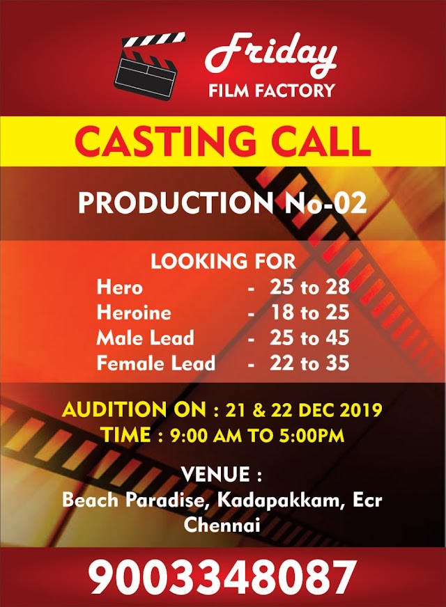 OPEN AUDITION CALL FOR A TAMIL MOVIE