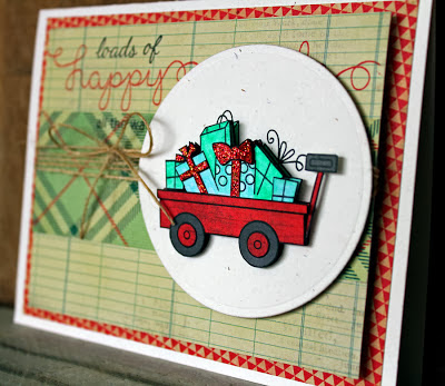 Wagon Christmas card by Larissa Heskett using Newton's Nook Designs Stamps