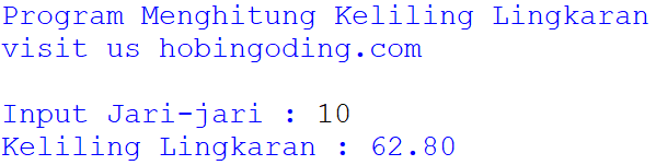 Program Python Menghitung Keliling Lingkaran