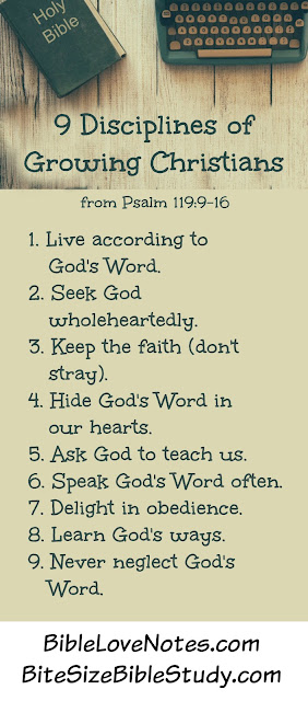 BibleLoveNotes.com, 9 Disciplines from Psalm 119