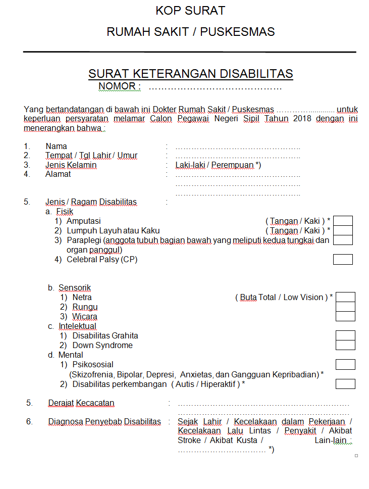 Format Terbaru Contoh Surat Lamaran / Pernyataan CPNS Kementerian Hukum