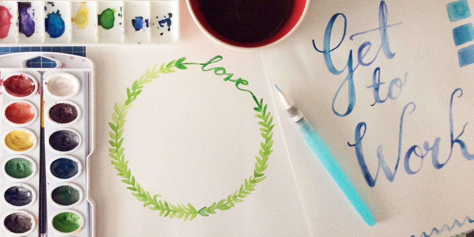 watercolor leaf wreath