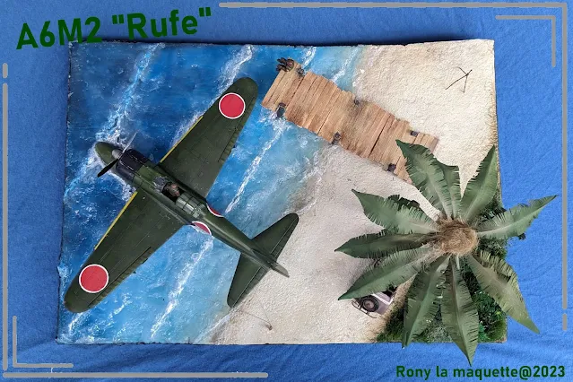 Diorama A6M2-N Rufe de Tamiya au 1/48.