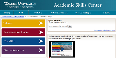 academic skills center homepage