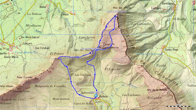Mapa Ruta Cresterio Montes de la Peña 4