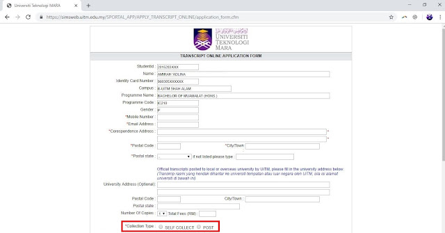 amyryqa Cara Mohon Transkrip UiTM 2019 dan Surat Pengesahan Tamat