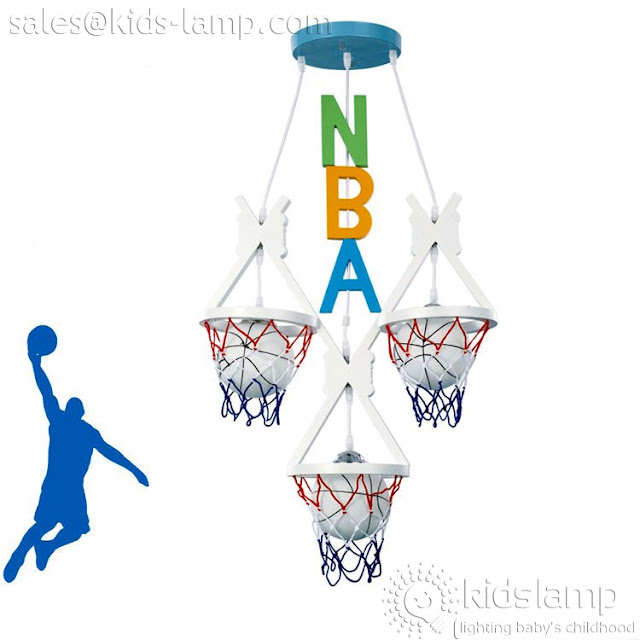 Kids bedroom sports basketball football ceiling lamps