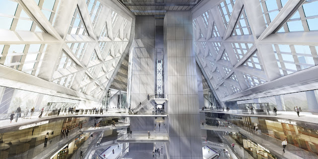 Rendering of Russia Tower lobby interior