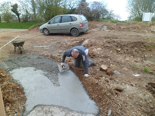 beton nivellé - dalle garage - autoconstruction