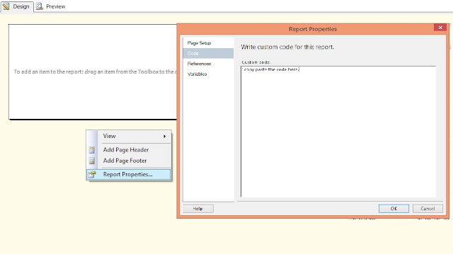 Add Code To SSRS