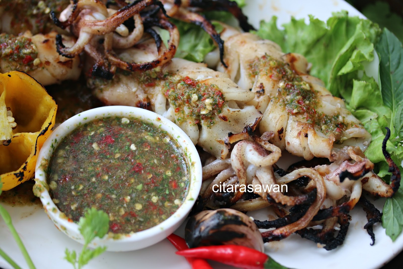 Sotong Bakar Madu Sos Seafood Thai ~ Resepi Terbaik