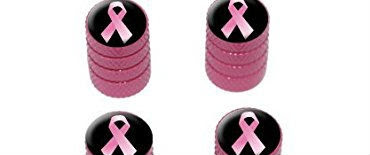 Image Pink breast cancer tire valve stem  caps 