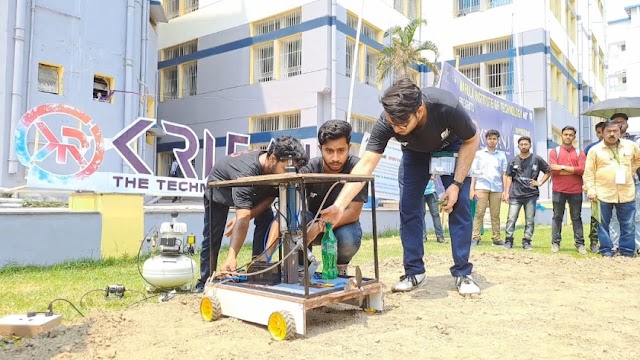 Innovative Agri-Robot, Krishi Yantra, unveiled and demonstrated at the Narula Institute of Technology's Kritanj 2k23