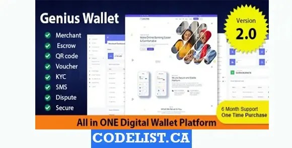 Genius Wallet v2.0 – Advanced Wallet CMS with Payment Gateway API Script by Codelist.ca