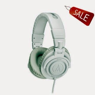 Audio-Technica ATH-M50WH Professional Studio Monitor Headphones with Coiled Cable, White