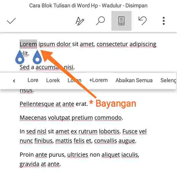 Cara Blok Tulisan di Microsoft Word Hp Android - Langkah #5-2