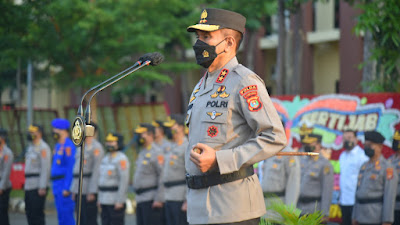 Kapolda Pimpin Upacara Korp Raport 161 Personil Polda Lampung