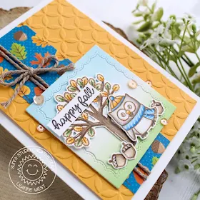 Sunny Studio Stamps: Moroccan Circles Woodsy Autumn Fancy Frames Fall Card by Eloise Blue