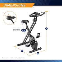 Marcy NS-654 Exercise Bike's footprint: 34" long x 19" wide x 44" high, image