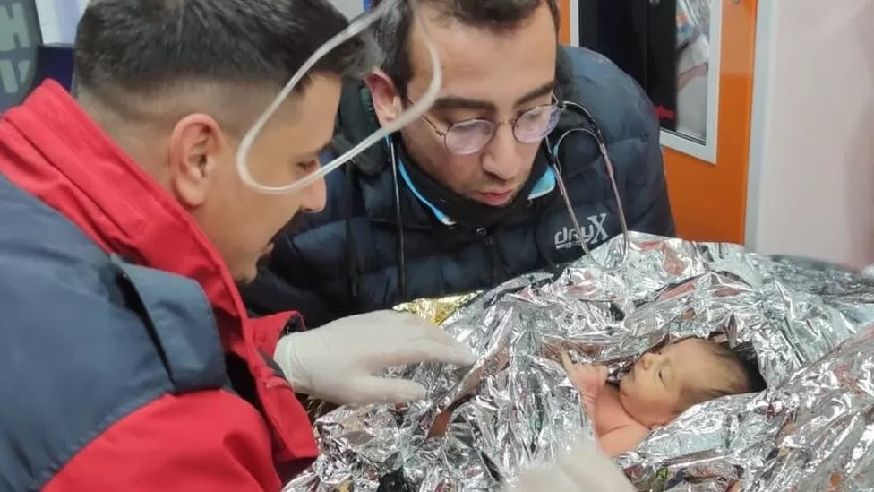 Turkey-Syria earthquake: New-born and mother saved after four days in rubble.