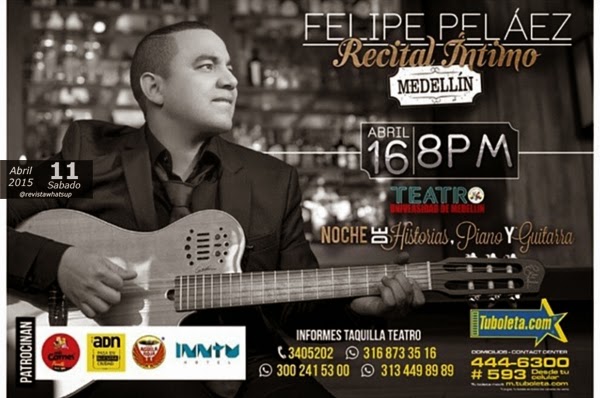 Por petición del público regresa FELIPE PELÁEZ con su recital íntimo 