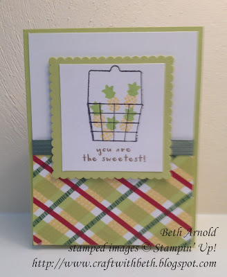 Craft with Beth: Tutti-Frutti Washi Tape Fruit Basket Stamp Set Stampin Up Layering Squares Framelits, Tutti-Frutti Designer Series Paper DSP