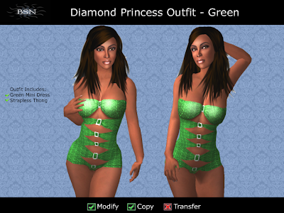 BSN Diamond Princess Outfit - Green