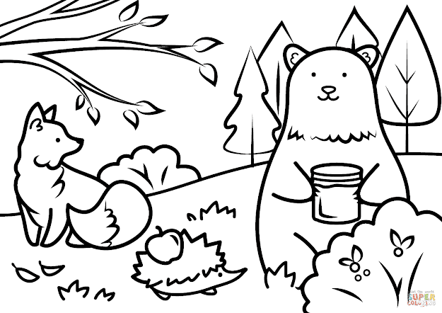 Click The Autumn Animals Coloring Pages To View Printable Version Or Color  It Online Patible With Ipad And Android Tablets