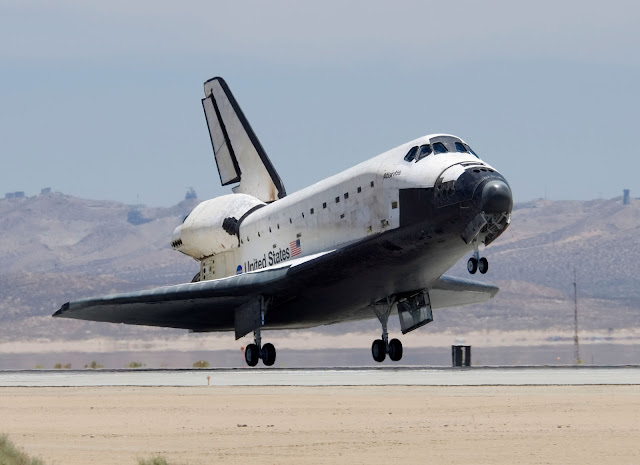 Space Shuttle Atlantis On Landing Phase