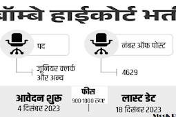 बॉम्बे हाईकोर्ट ने 4629 पदों पर भर्ती 2023-24, सैलरी 1 लाख  (Bombay High Court recruitment for 4629 posts 2023-24, salary 1 lakh)