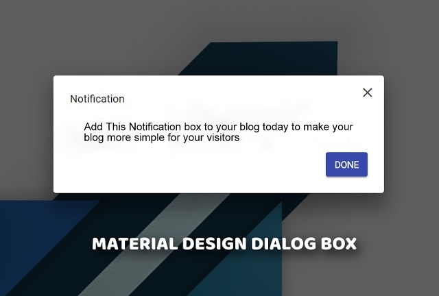 jQuery Material Design Dialog Box Widget For Blogger