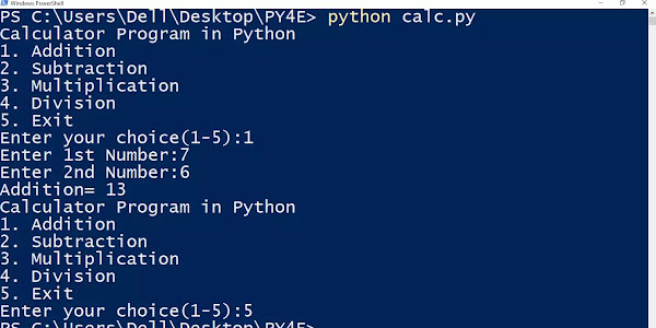 Calculator Program in Python using while loop