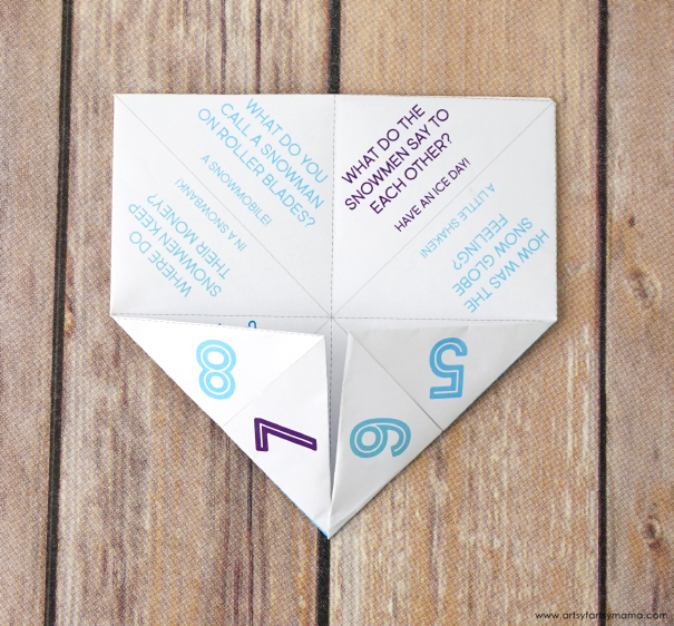 Free Printable Winter Joke Cootie Catcher