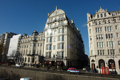 Sun shining off a building in London