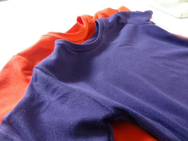 Orange and purple tshirts