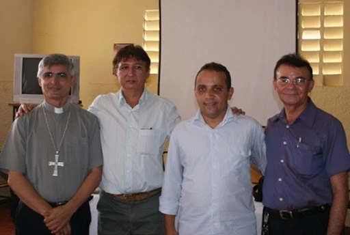 Da esq para dir - Dom Plinio, João Maria (2º lugar), Edson de Sousa (1º lugar) e Pe. Francisco Pereira  