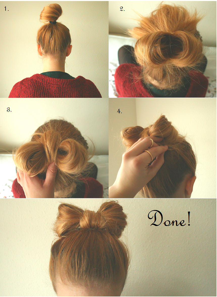 Bun Hair. Short For bun Tutorial on hair Bow tutorial