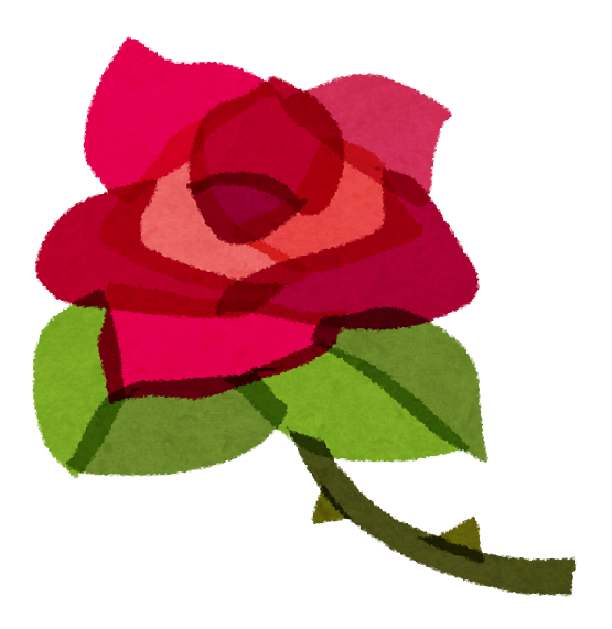 無料イラスト かわいいフリー素材集 花のイラスト 一輪の薔薇