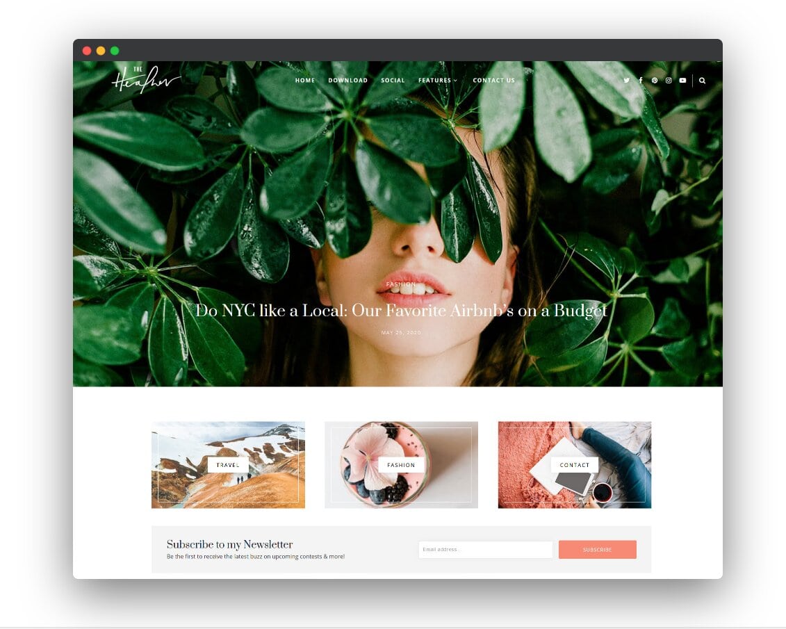 Heather Personal Responsive Blogger Template 2020