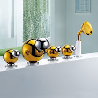  Gold Finish Bathroom Faucet / Mixer
