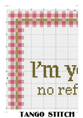 I'm Yours, No Refunds funny romantic quote cross stitch pattern - Tango Stitch