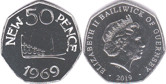 Guernsey 50 pence 2019 - 50th Anniversary of the 50 pence coin